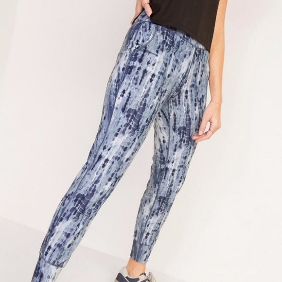Old Navy Powersoft High rise jogger Leggings Navy tonal tie dye M - Picture 11 of 11